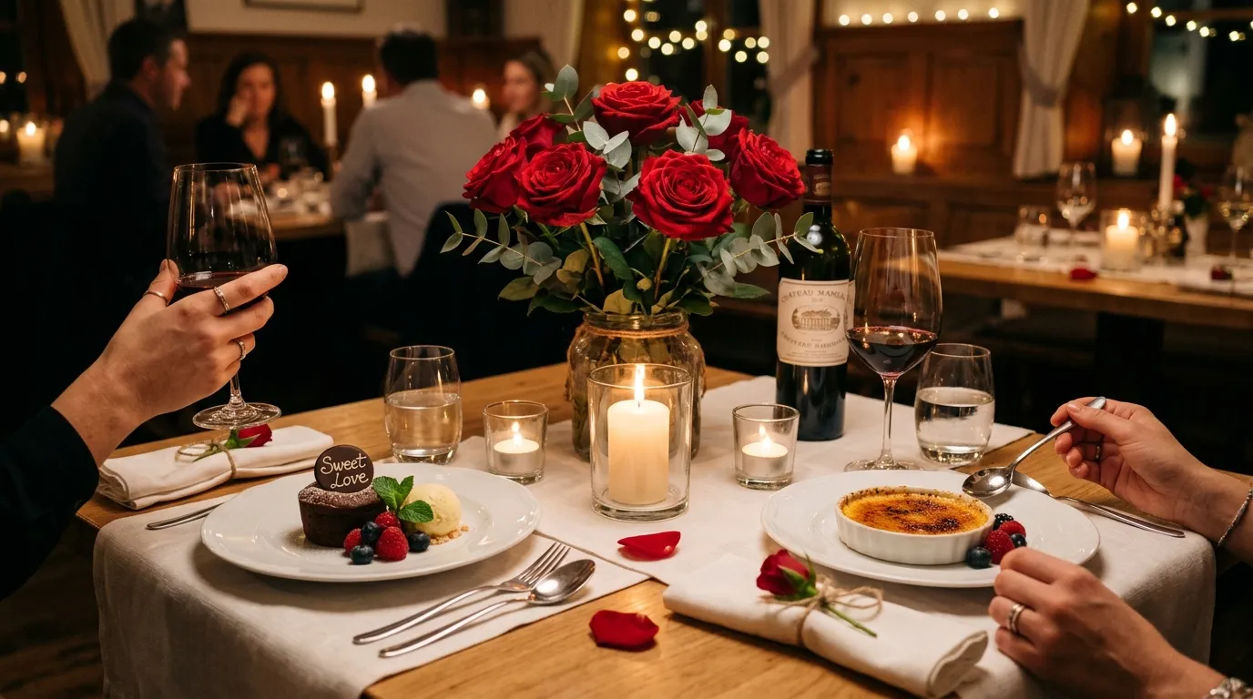 Saint-Valentin au restaurant : quel dessert choisir pour un dîner en amoureux ?