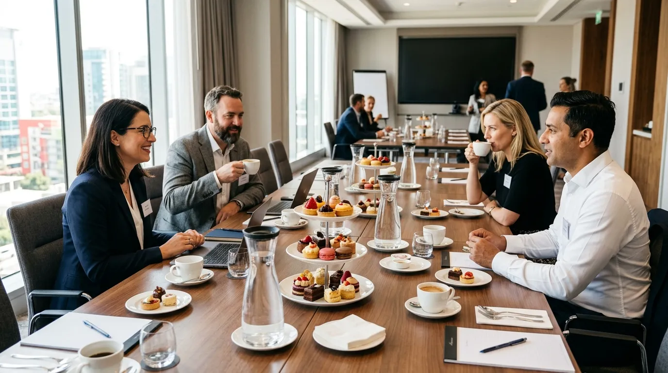 Séminaires et pauses gourmandes en hôtel : le dessert qui s'installe vite et tient en salle