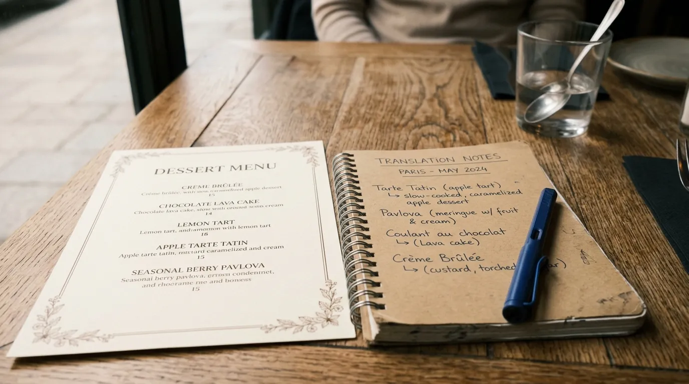 Traduire la carte de son restaurant en anglais : les pièges à éviter sur les desserts